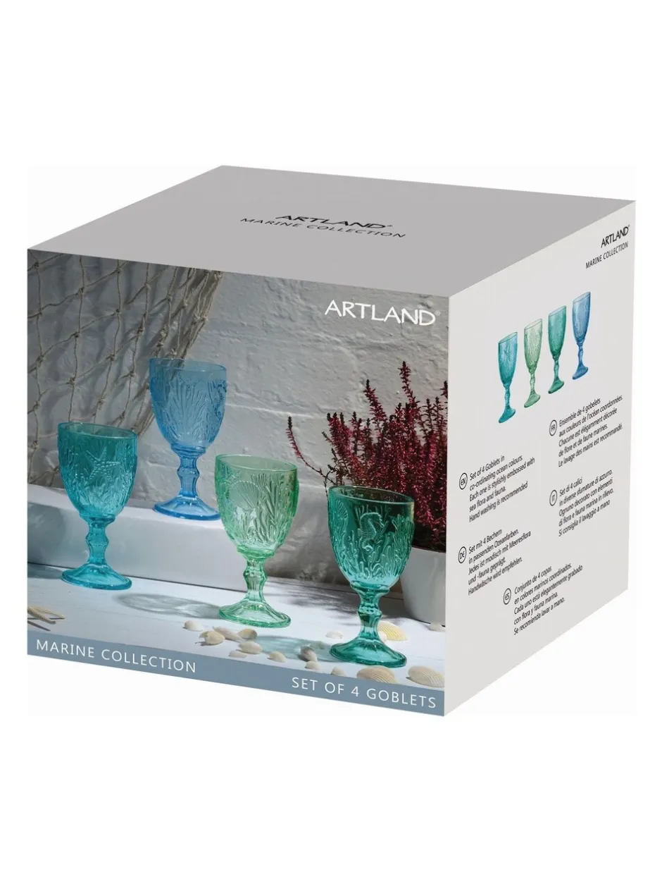 Glas*Artland set van 4 maritieme wijnglazen
