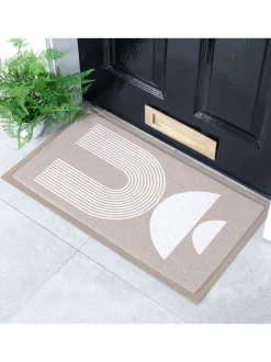 Deurmatten*Artsy Mats Beige Halve Maan Abstracte Binnen- en Buitendeurmat