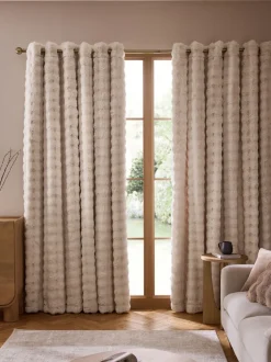 Gordijnen|Gordijnen|Next Aspen Faux Fur Eyelet Lined Curtains
