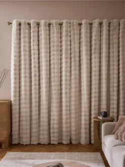 Gordijnen|Gordijnen|Next Aspen Faux Fur Eyelet Lined Curtains