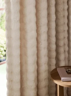 Gordijnen|Gordijnen|Next Aspen Faux Fur Eyelet Lined Curtains