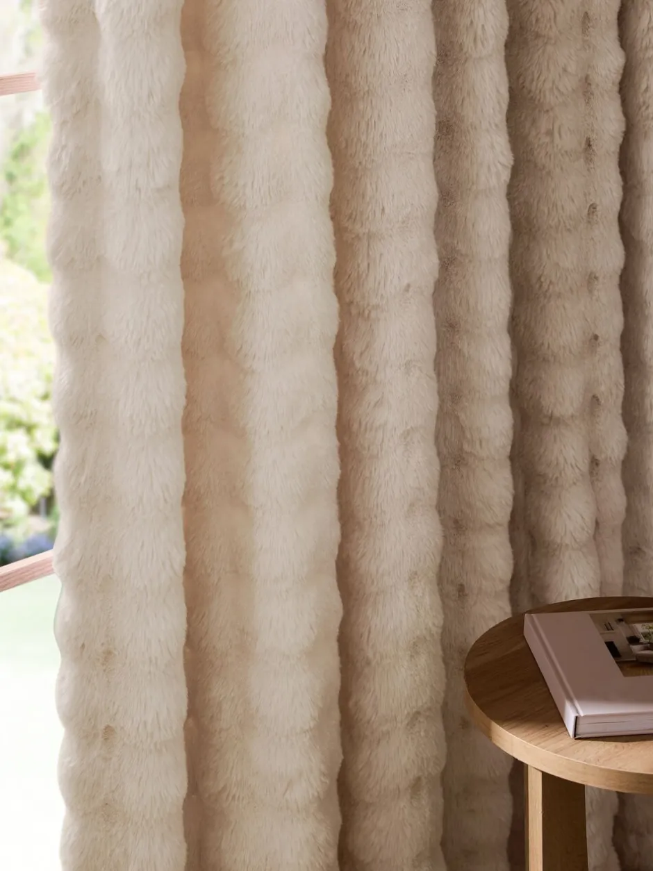 Gordijnen|Gordijnen|Next Aspen Faux Fur Eyelet Lined Curtains