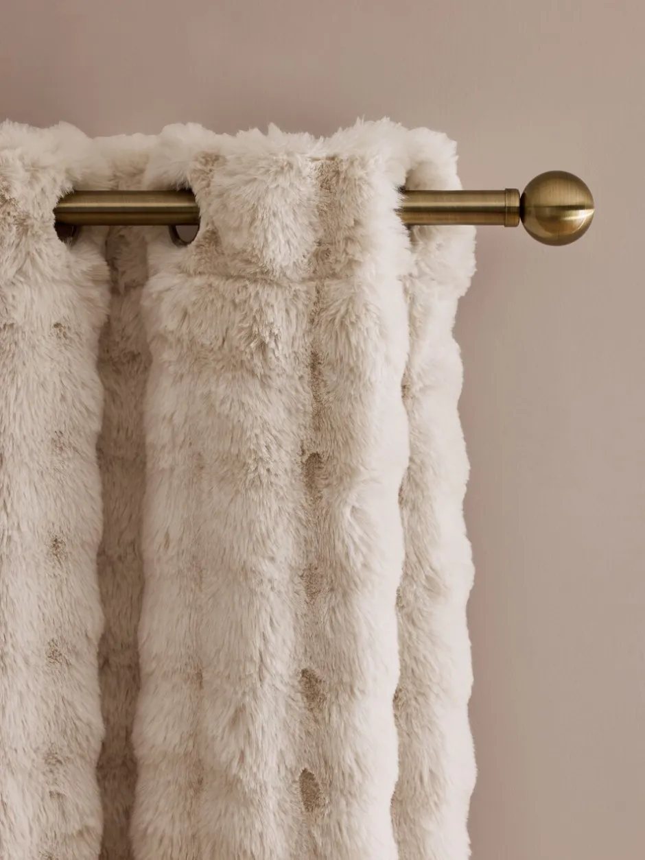 Gordijnen|Gordijnen|Next Aspen Faux Fur Eyelet Lined Curtains