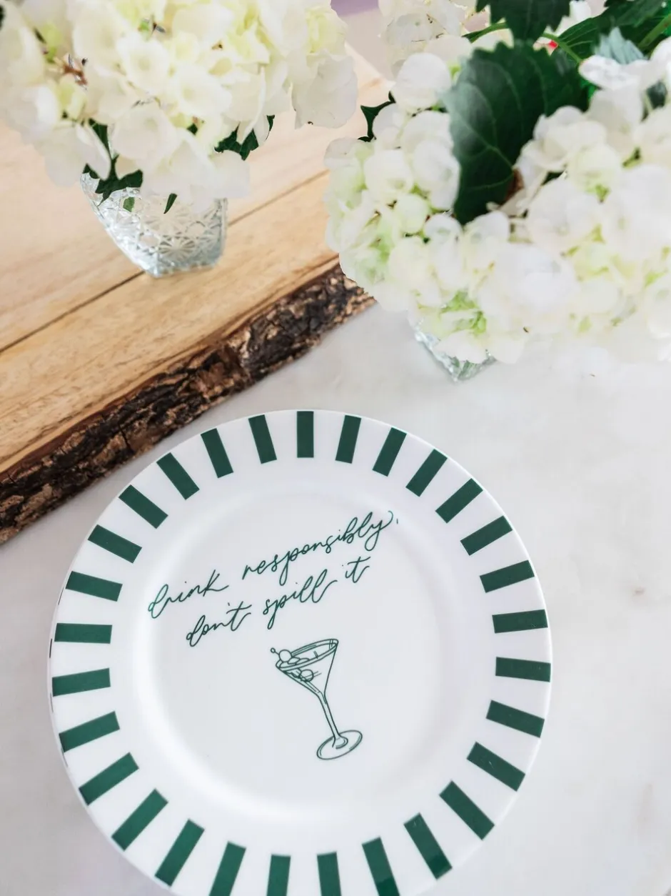Eetservies En Pastaschalen*Avalon Home Drink Responsibly Dessert Plate