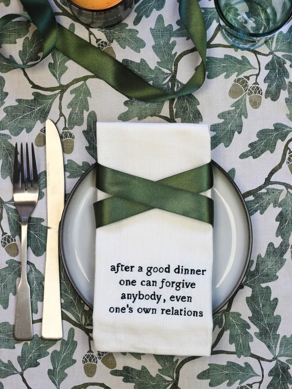 Tafellinnen En Placemats |Avalon Home Avalon Wonen Set van 4 Literary Collection servetten van 100% katoen in geschenkdoos