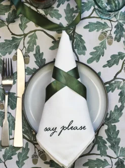 Tafellinnen En Placemats |Avalon Home Avalon Wonen Set van 4 Manners Collectie 100% katoenen servetten in geschenkdoos