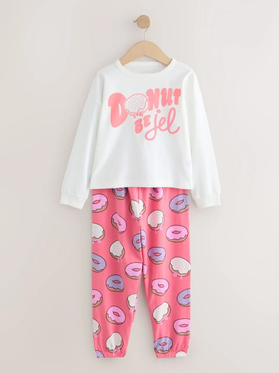 Nachtkleding En Pyjama's|Pyjama's|Next - Verpakking van 3 pyjama's met joggingbroek (3-16 jr) Avocado-sloganprint