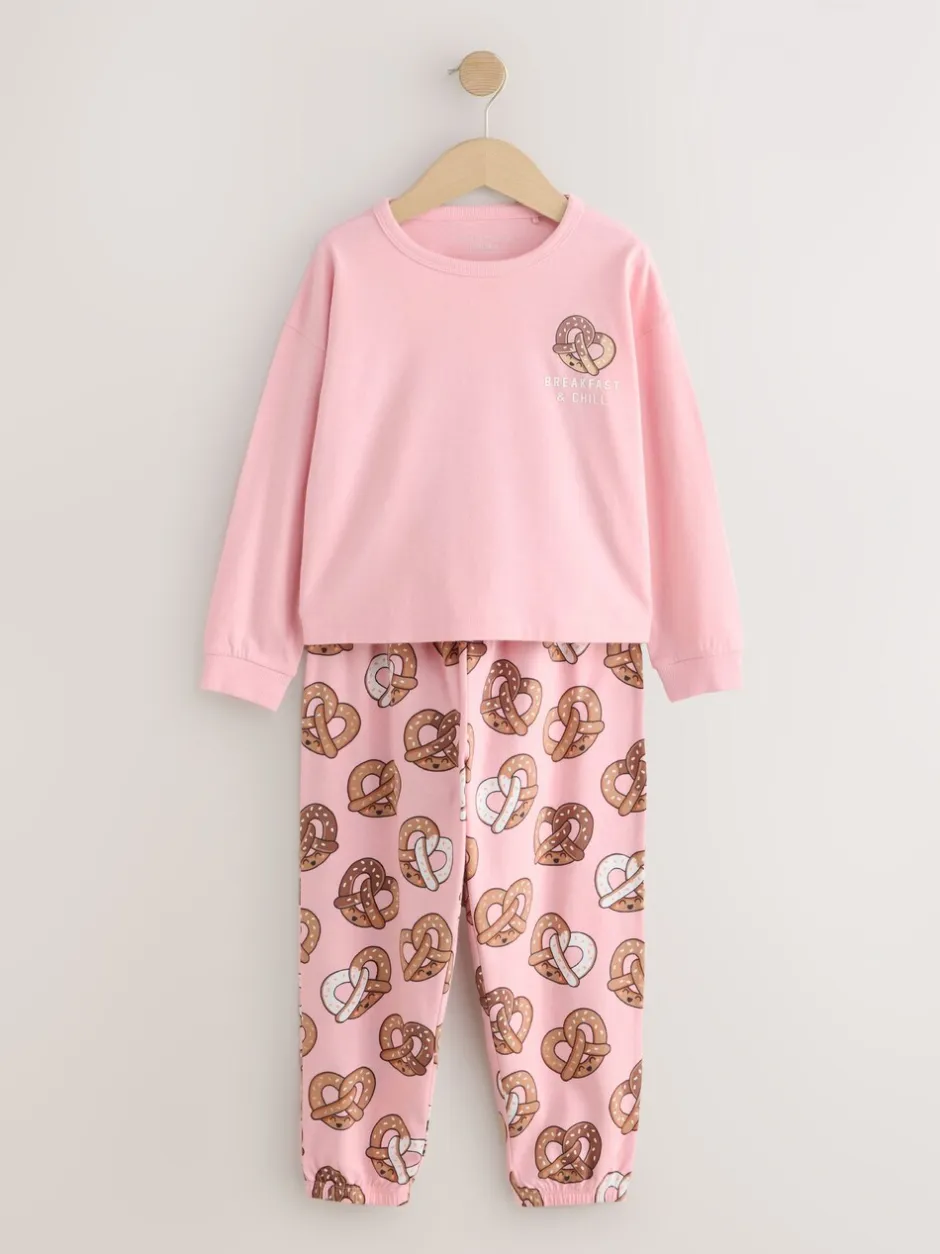 Nachtkleding En Pyjama's|Pyjama's|Next - Verpakking van 3 pyjama's met joggingbroek (3-16 jr) Avocado-sloganprint