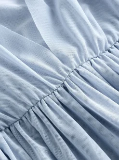 Gelegenheidskleding|Next Avondblauw - Multiway mesh Maxi-jurk voor Bruiloftsgasten