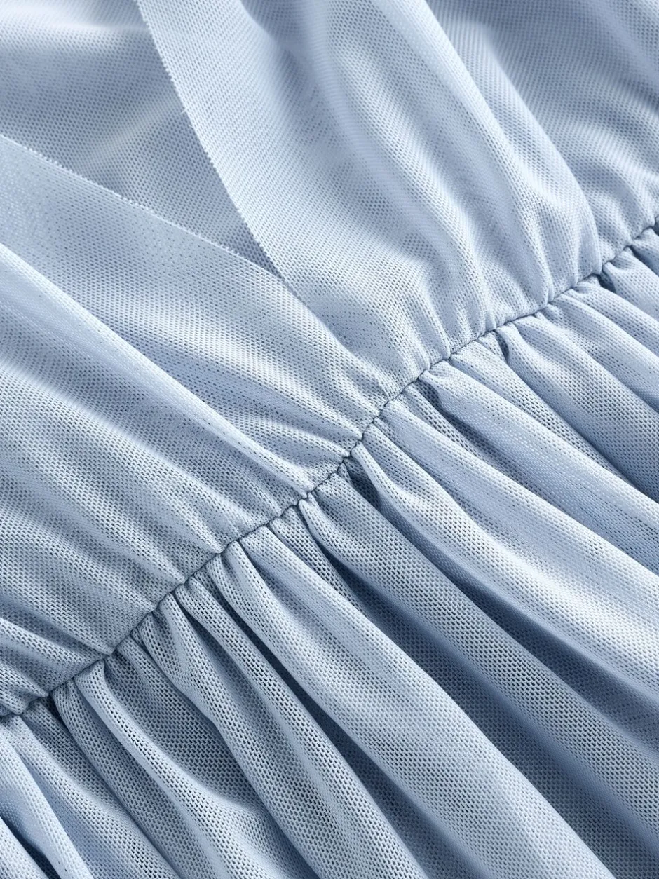 Gelegenheidskleding|Next Avondblauw - Multiway mesh Maxi-jurk voor Bruiloftsgasten