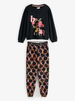 Pyjama's|Loungewear*B by Ted Baker Black Floral Black Pyjamas
