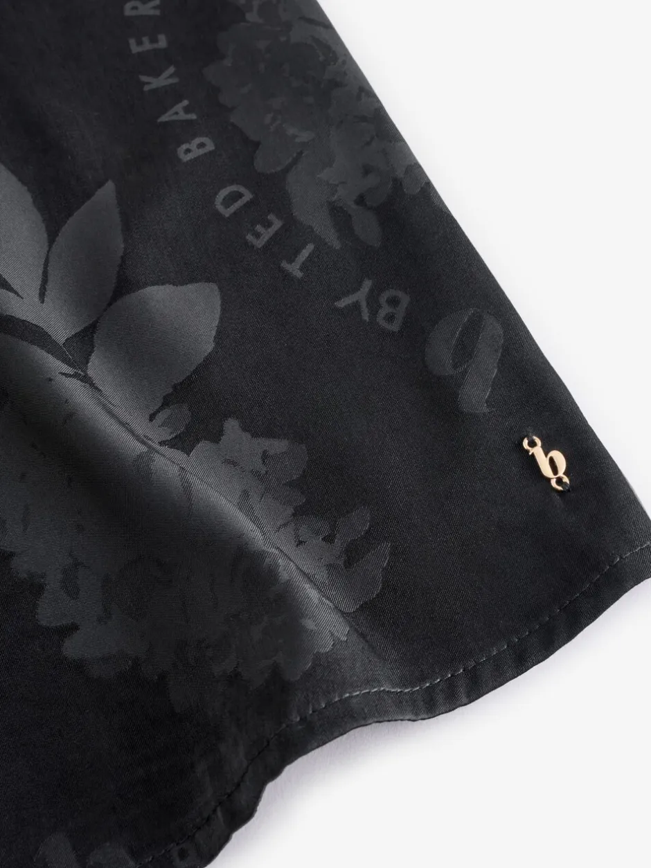 Pyjama's|Loungewear|B by Ted Baker Black Jacquard Floral Cami Pyjamas