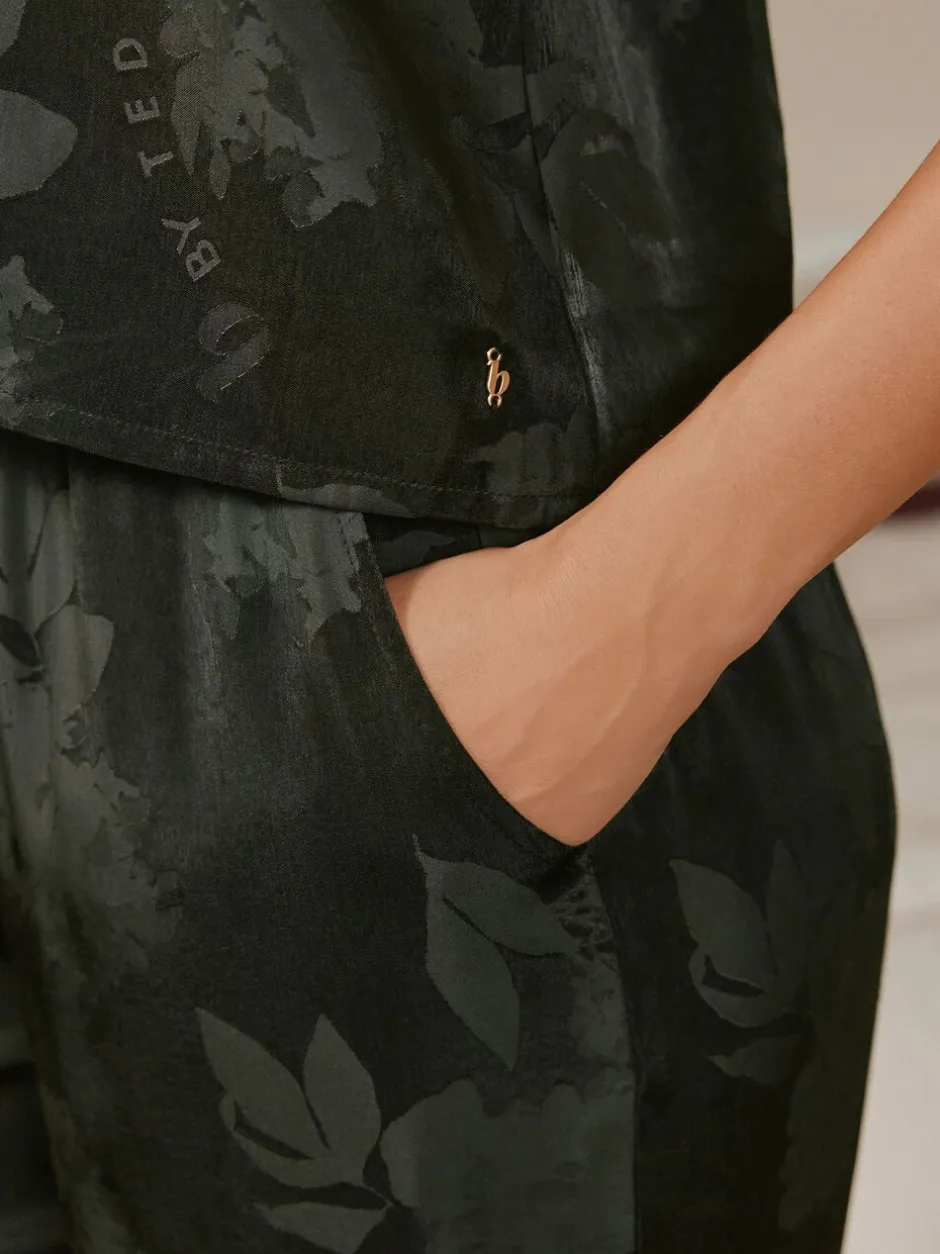 Pyjama's|Loungewear|B by Ted Baker Black Jacquard Floral Cami Pyjamas