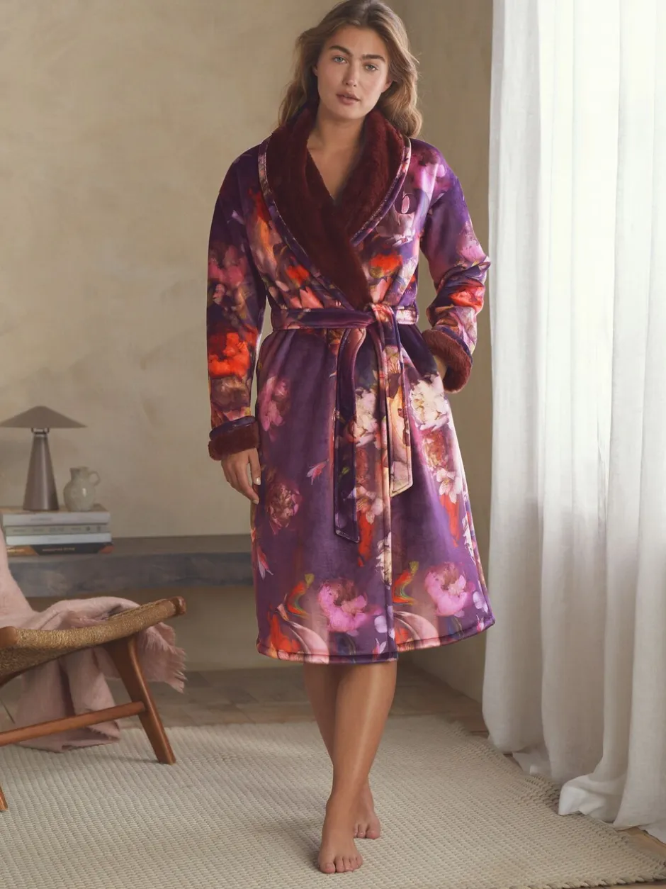 Badjassen|Alle Nacht- En Loungekleding|B by Ted Baker bordeauxrode comfortabele kamerjas