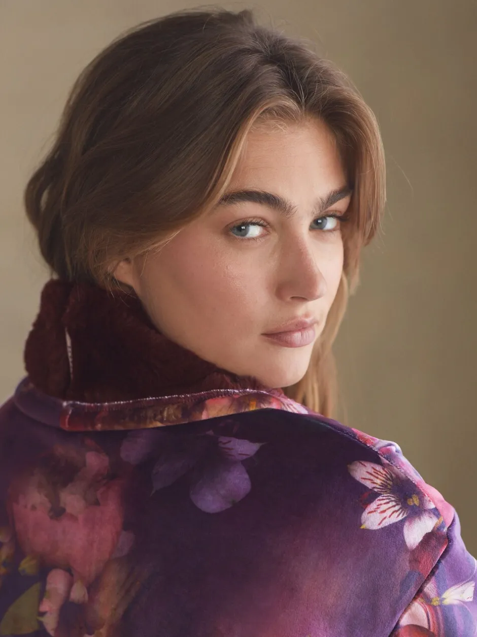 Badjassen|Alle Nacht- En Loungekleding|B by Ted Baker bordeauxrode comfortabele kamerjas
