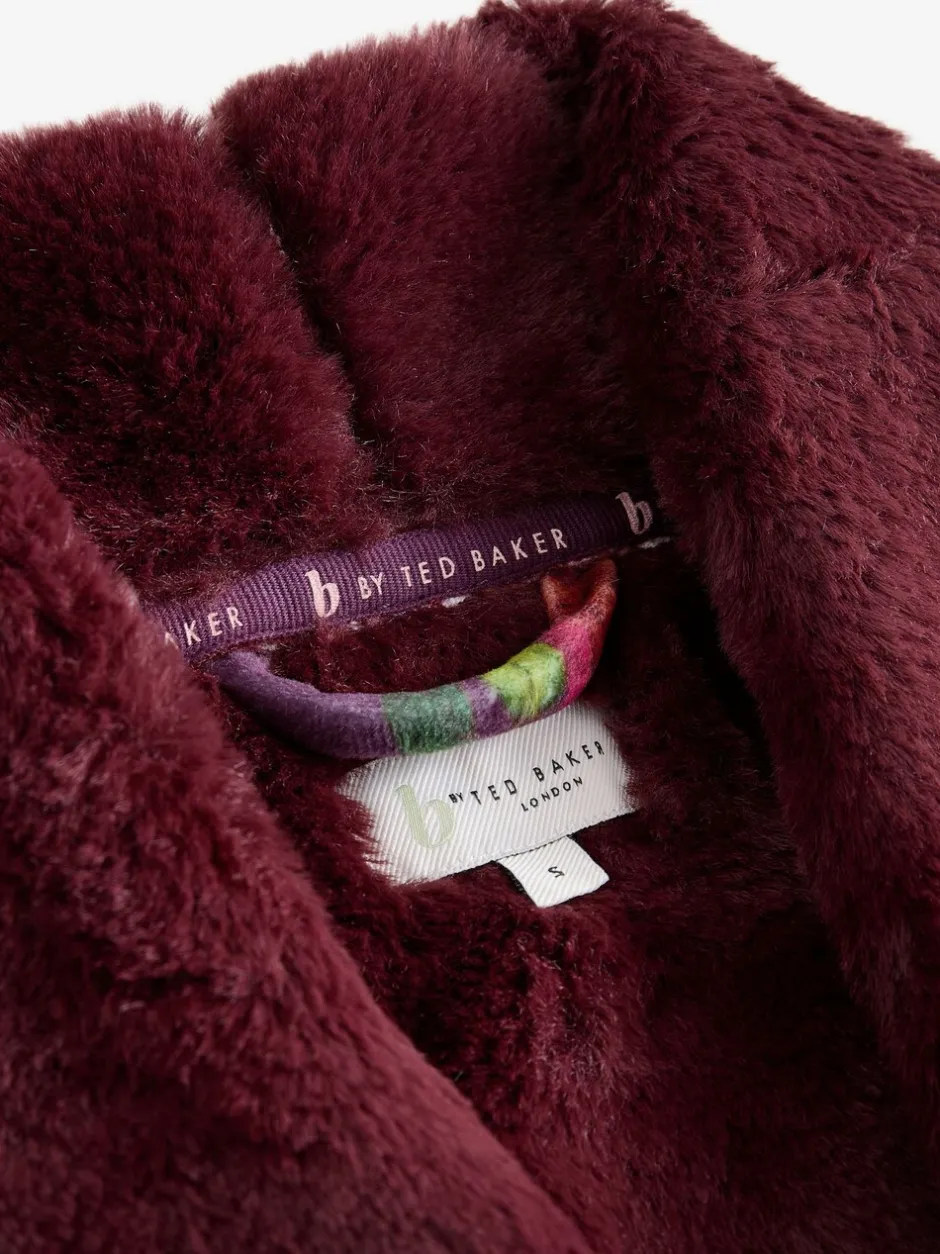 Badjassen|Alle Nacht- En Loungekleding|B by Ted Baker bordeauxrode comfortabele kamerjas