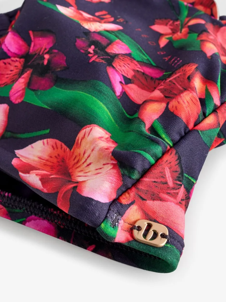 Badkleding|B by Ted Baker Navy Floral Halterneck Bandeau Bikini Top