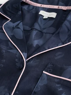 Pyjama's|Loungewear|B by Ted Baker Navy Jacquard Button Through Pyjamas