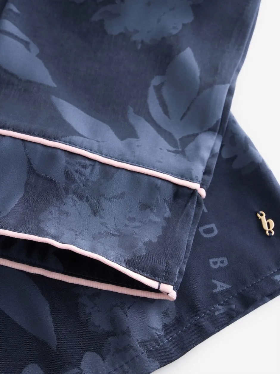 Pyjama's|Loungewear|B by Ted Baker Navy Jacquard Button Through Pyjamas