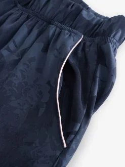 Pyjama's|Loungewear|B by Ted Baker Navy Jacquard Button Through Pyjamas