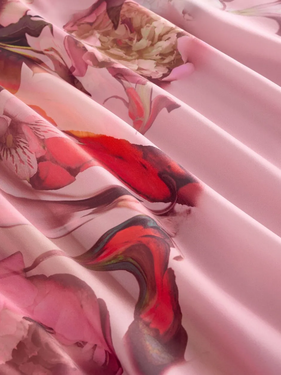 Pyjama's|Loungewear|B by Ted Baker Pink Floral Satin Jersey Pyjamas