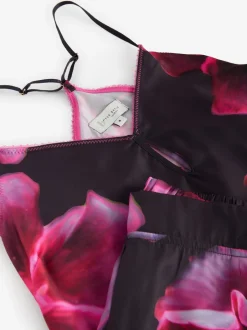 Pyjama's|Loungewear*B by Ted Baker Purple Satin Floral Cami Pyjamas