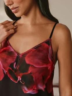 Pyjama's|Loungewear*B by Ted Baker Purple Satin Floral Cami Pyjamas