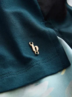 Pyjama's|Loungewear*B by Ted Baker Teal Blue Floral Satin Jersey Pyjamas