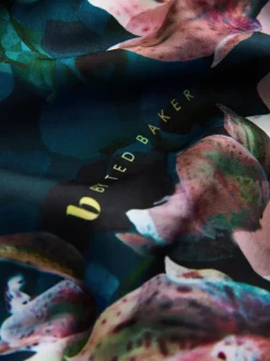 Pyjama's|Loungewear*B by Ted Baker Teal Blue Floral Satin Jersey Pyjamas