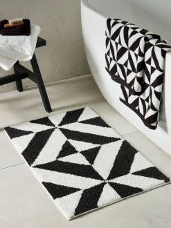 Handdoeken En Badmatten|Next Badmat met geometrisch patroon, 100% katoen