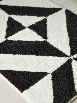 Handdoeken En Badmatten|Next Badmat met geometrisch patroon, 100% katoen