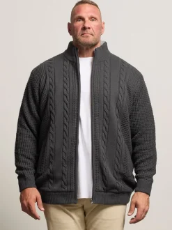 Jassen En Jacks|BadRhino Big & Tall Full Zip Cable Sherpa Lined Jacket