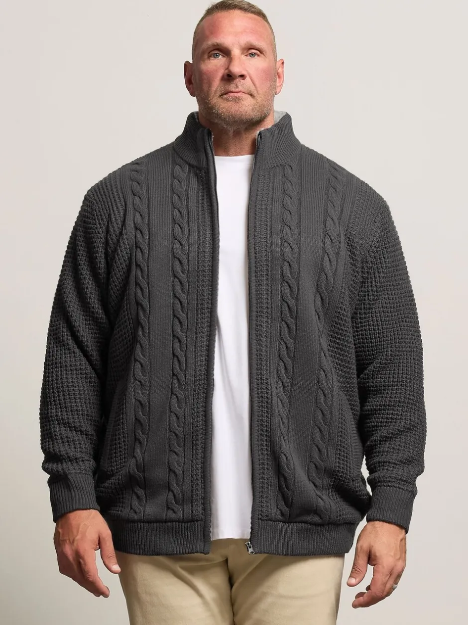 Jassen En Jacks|BadRhino Big & Tall Full Zip Cable Sherpa Lined Jacket