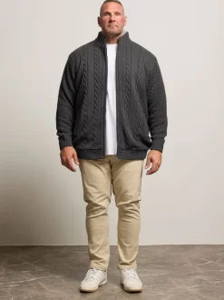 Jassen En Jacks|BadRhino Big & Tall Full Zip Cable Sherpa Lined Jacket