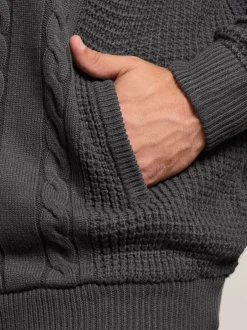 Jassen En Jacks|BadRhino Big & Tall Full Zip Cable Sherpa Lined Jacket