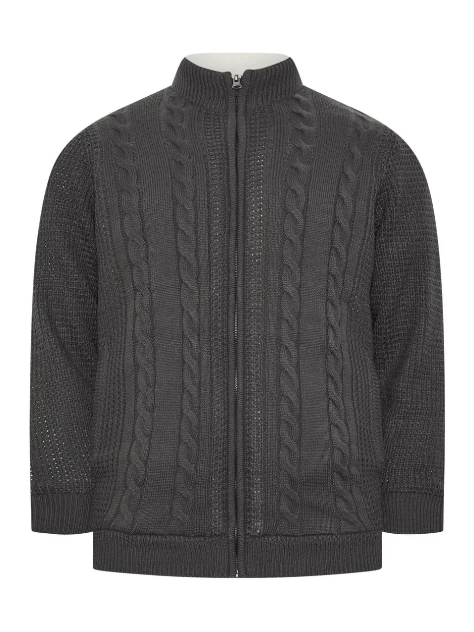 Jassen En Jacks|BadRhino Big & Tall Full Zip Cable Sherpa Lined Jacket