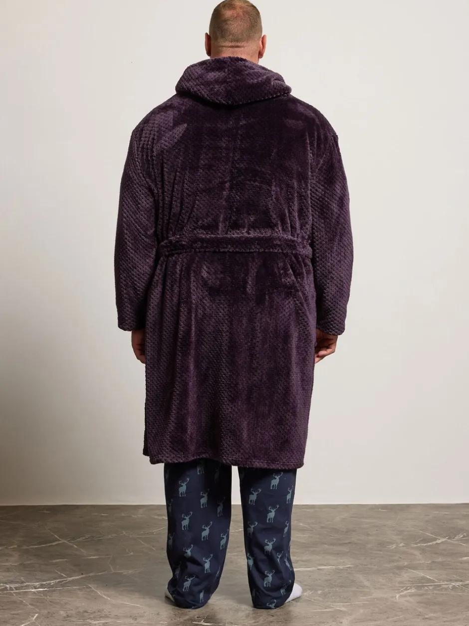Kamerjassen En Badjassen|BadRhino Big & Tall Textured Hooded Robe