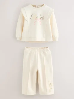 Sweaters En Hoody´S|Baker by Ted Baker 2 Piece Cream Sweat & Pintuck Wide Leg Jogger Set
