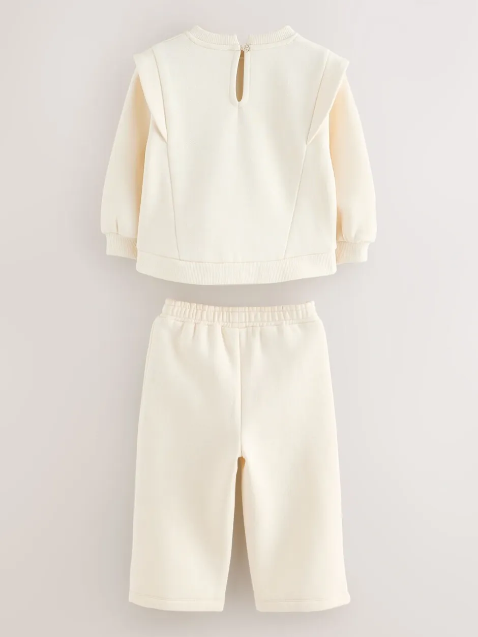 Sweaters En Hoody´S|Baker by Ted Baker 2 Piece Cream Sweat & Pintuck Wide Leg Jogger Set