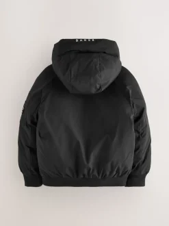 Schoolkleding|Baker by Ted Baker - Regenbestendige gewatteerde zwarte bomberjas