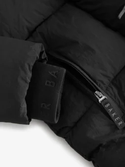 Schoolkleding|Jassen En Jacks*Baker by Ted Baker - Regenbestendige gewatteerde zwarte jas met dekbedomslag