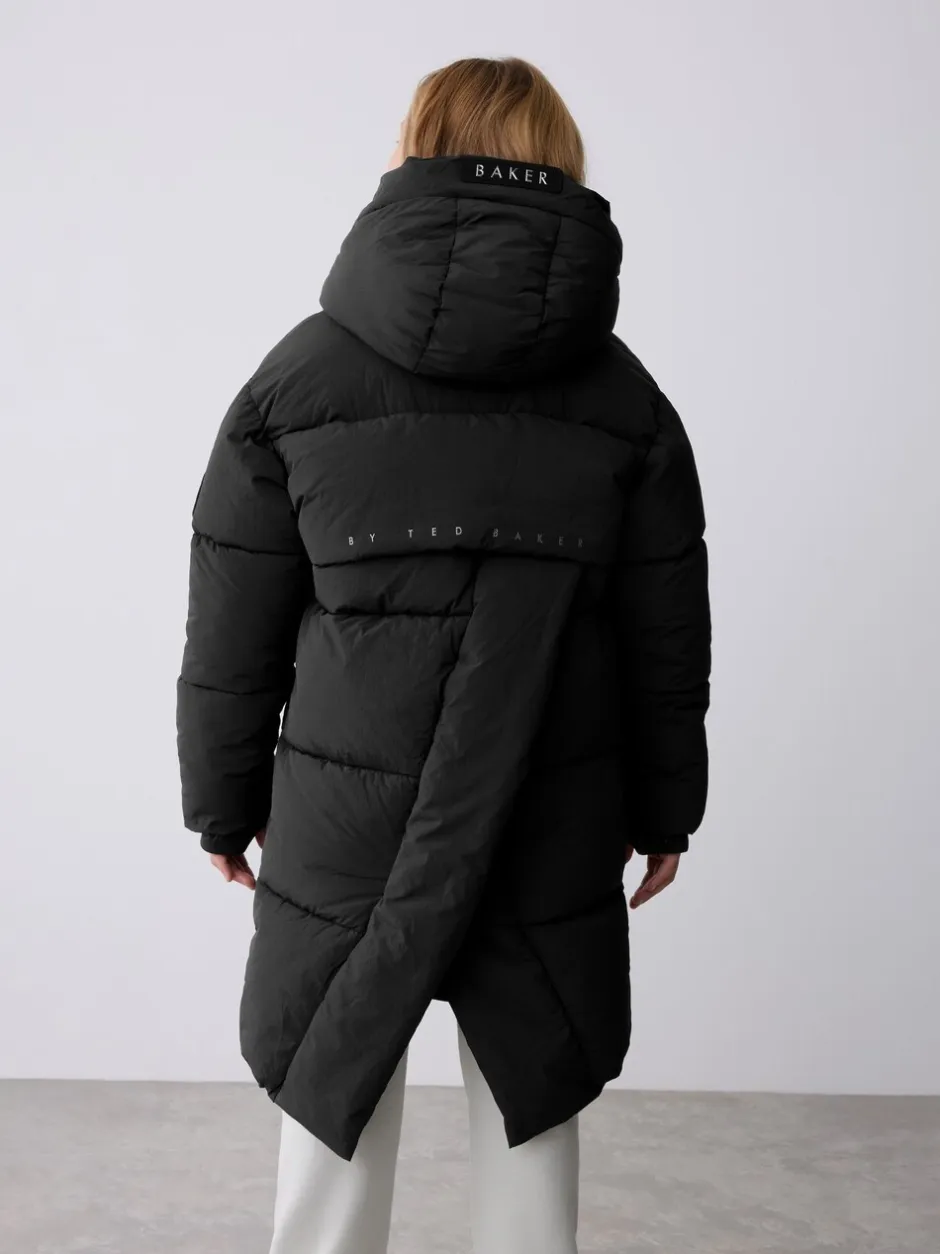 Schoolkleding|Jassen En Jacks*Baker by Ted Baker - Regenbestendige gewatteerde zwarte jas met dekbedomslag