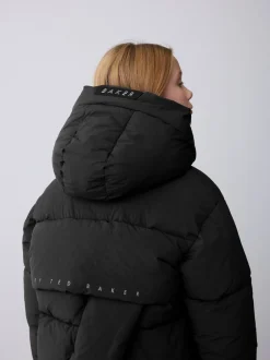 Schoolkleding|Jassen En Jacks*Baker by Ted Baker - Regenbestendige gewatteerde zwarte jas met dekbedomslag