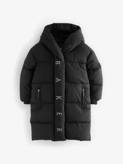 Schoolkleding|Jassen En Jacks*Baker by Ted Baker - Regenbestendige gewatteerde zwarte jas met dekbedomslag