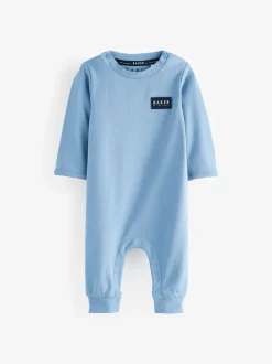 Rompertjes En Tuinbroeken|Baker by Ted Baker blauw 100% katoenen rompertje en omkeerbare hoed