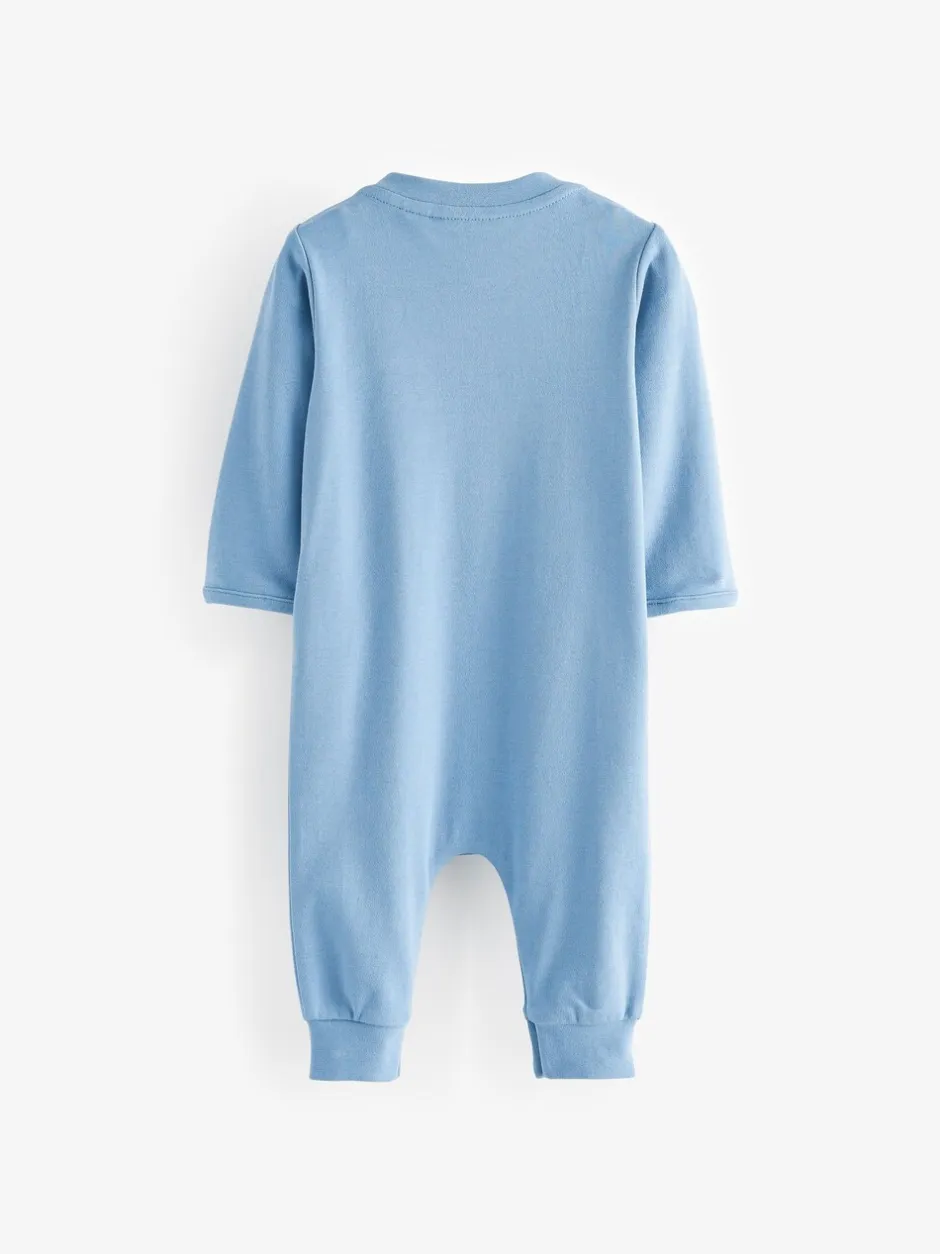 Rompertjes En Tuinbroeken|Baker by Ted Baker blauw 100% katoenen rompertje en omkeerbare hoed