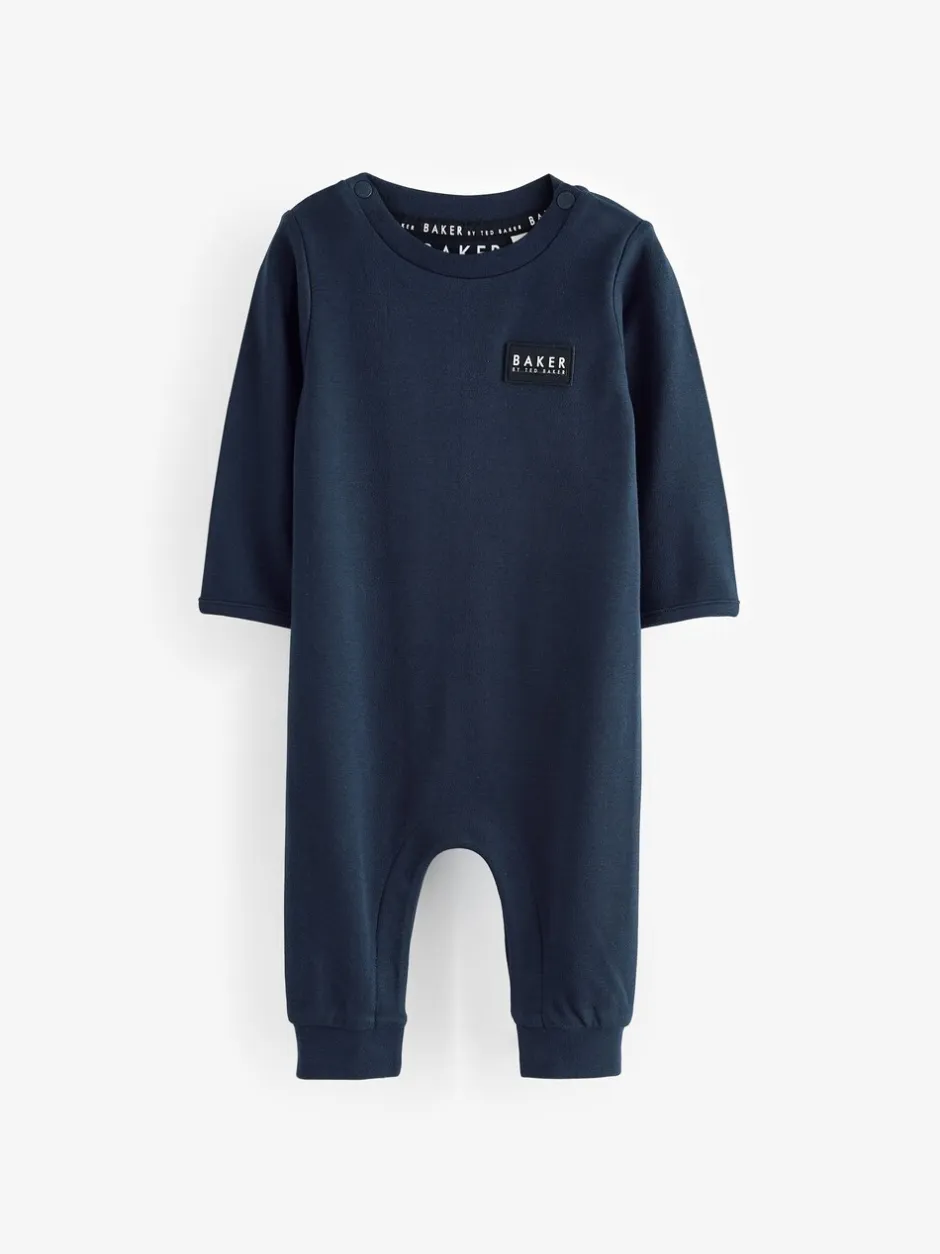 Rompertjes En Tuinbroeken|Baker by Ted Baker blauw 100% katoenen rompertje en omkeerbare hoed