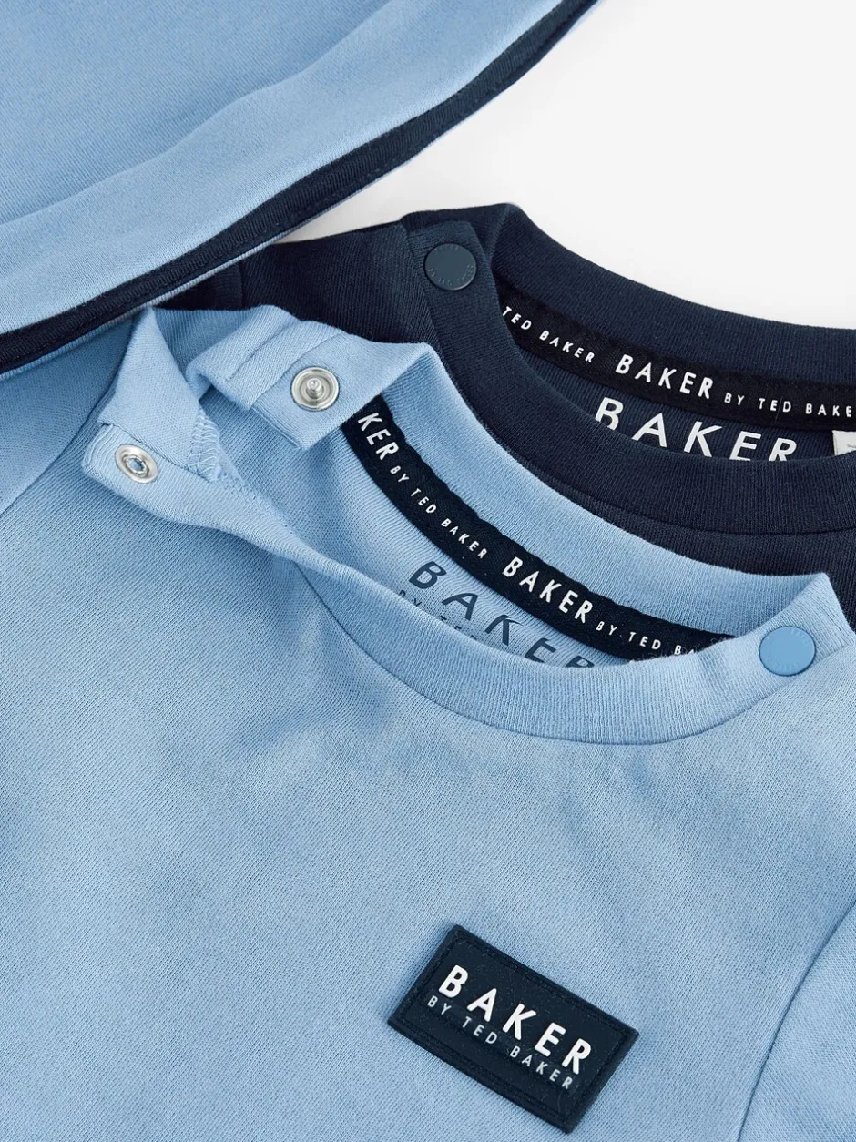 Rompertjes En Tuinbroeken|Baker by Ted Baker blauw 100% katoenen rompertje en omkeerbare hoed