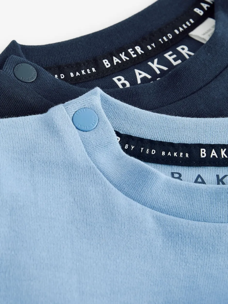 Rompertjes En Tuinbroeken|Baker by Ted Baker blauw 100% katoenen rompertje en omkeerbare hoed