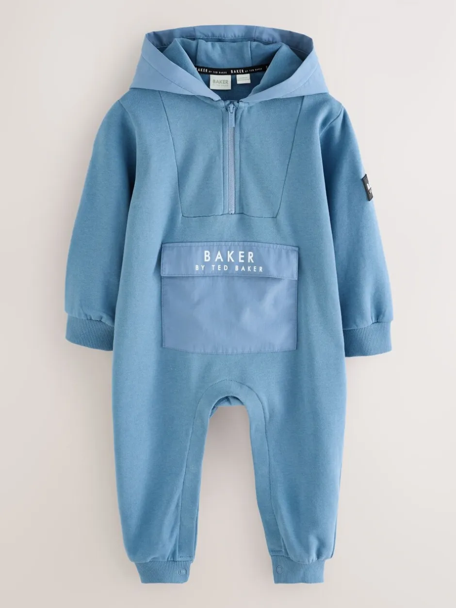 Rompertjes En Tuinbroeken|Baker by Ted Baker Blue Hooded Romper